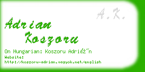 adrian koszoru business card